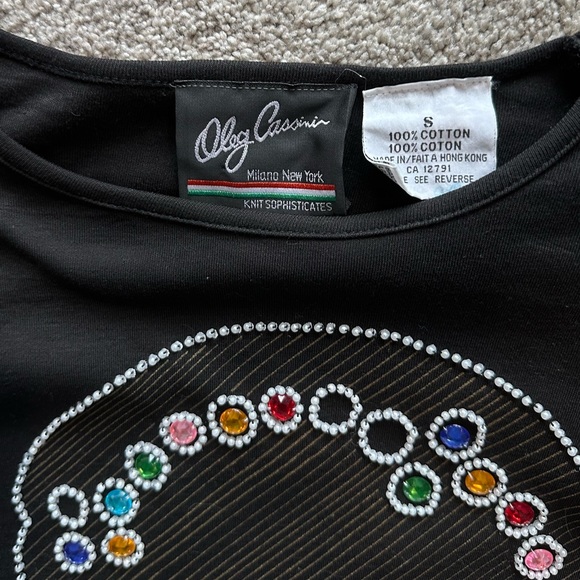 Oleg Cassini Milano NY Knit Sophisticates Vintage Sequin Beaded Woman Top - Picture 5 of 5
